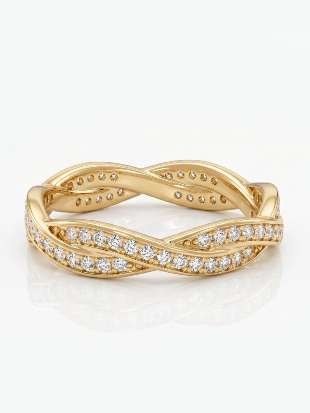 Gold Croissant Twisted Rope Band ring, Charmed Aroma